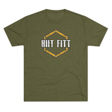 Load image into Gallery viewer, HIIT FITT Tri-Blend Tee with Yellow Hex Logo (7 Colors)
