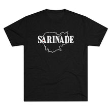 Load image into Gallery viewer, SARINADE: Black &amp; White with Red Star: Unisex Tri-Blend Tee (7 colors)
