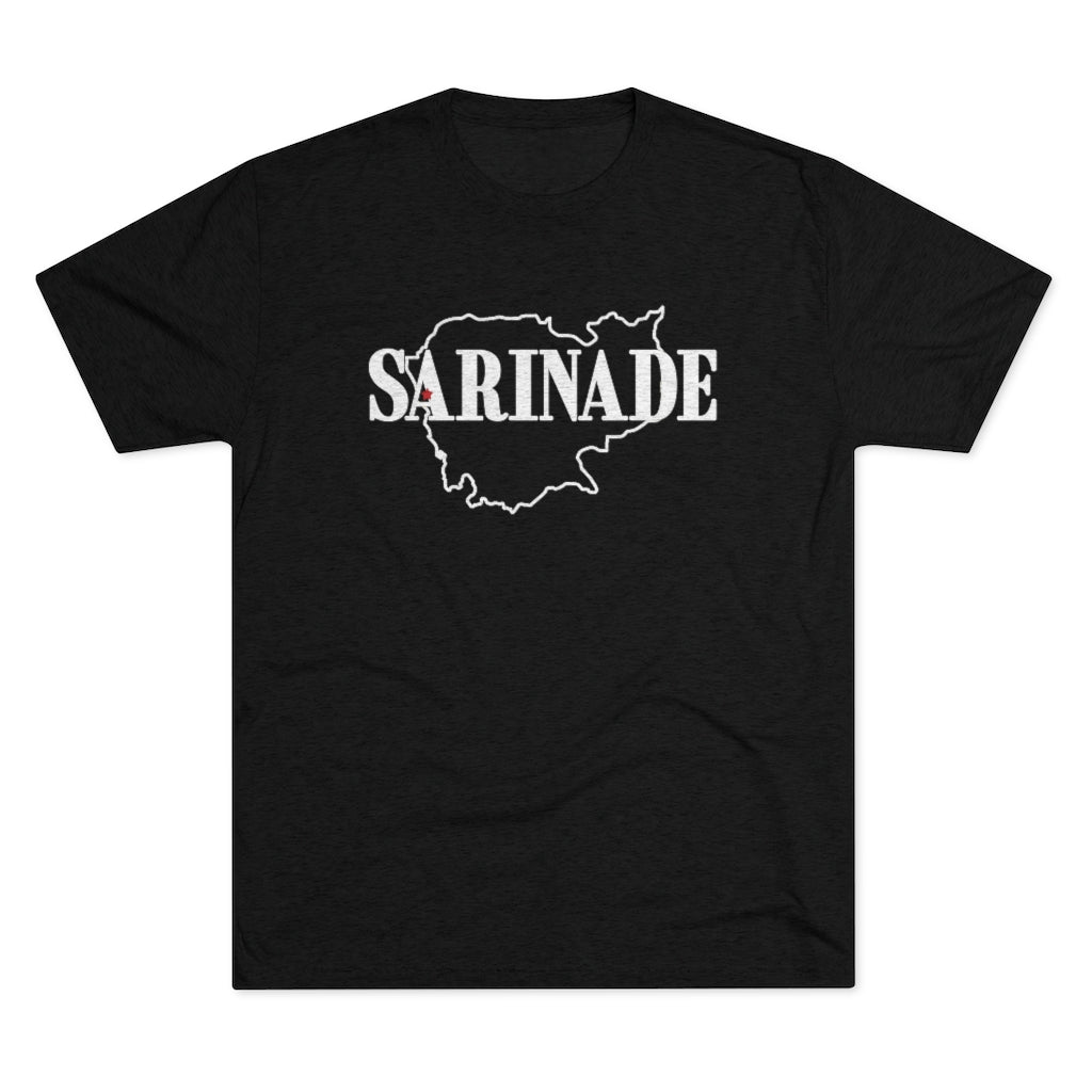 SARINADE: Black & White with Red Star: Unisex Tri-Blend Tee (7 colors)
