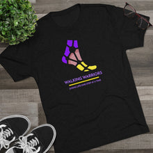 Load image into Gallery viewer, WALKING WARRIORS: Unisex Tri-Blend Tee: Purple/Yellow (3 colors)
