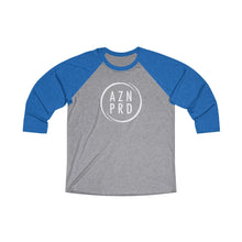 Load image into Gallery viewer, AZN PRD Unisex Super Soft Tri-Blend 3/4 Raglan Tee with White Logo
