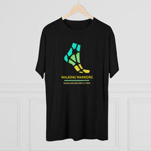 Load image into Gallery viewer, WALKING WARRIORS: Unisex Tri-Blend Tee: Teal/Yellow (5 colors)
