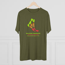 Load image into Gallery viewer, WALKING WARRIORS: Unisex Tri-Blend Tee: Green/Red (6 colors)
