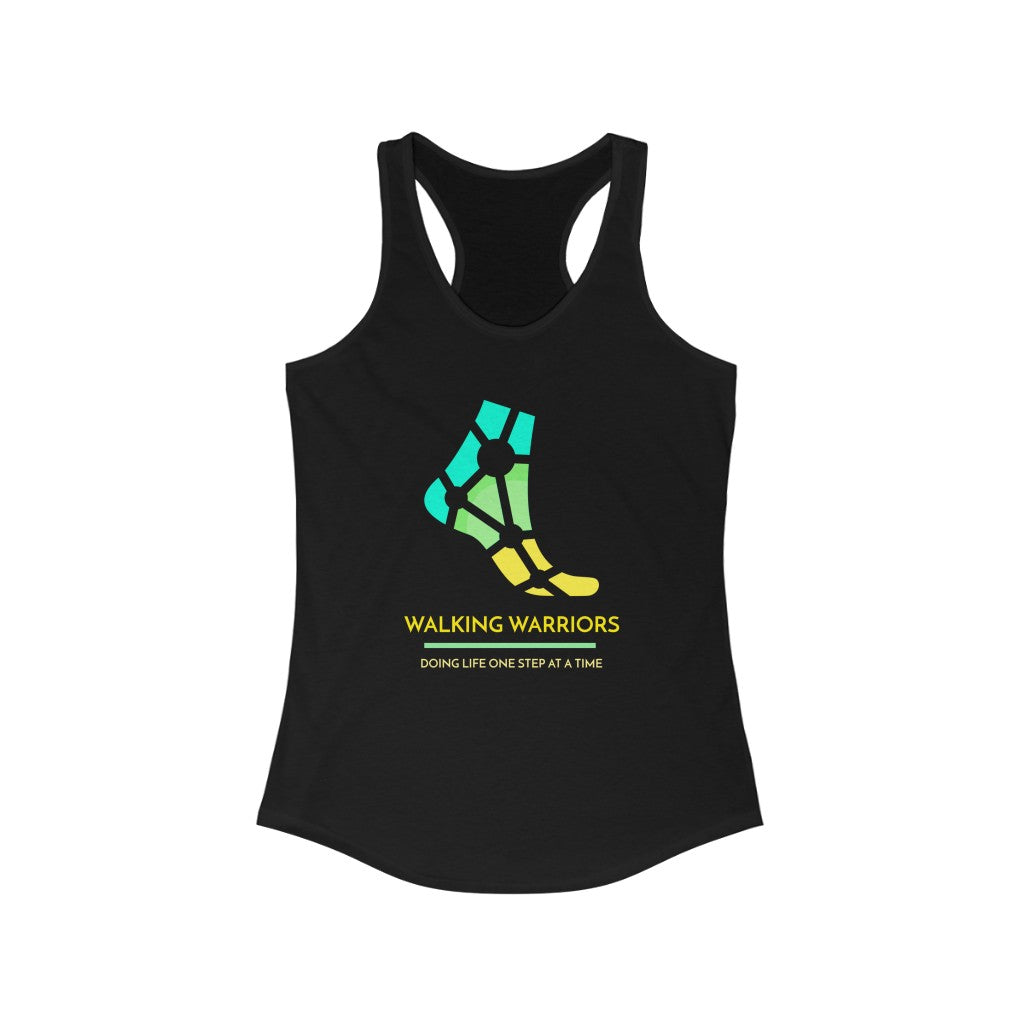 WALKING WARRIORS: Duo-Blend Racerback Tank: Teal/Yellow (3 colors)