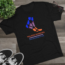 Load image into Gallery viewer, WALKING WARRIORS: Unisex Tri-Blend Tee: Blue/Orange (2 colors)

