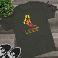 Load image into Gallery viewer, WALKING WARRIORS: Unisex Tri-Blend Tee: Yellow/Red (5 colors)
