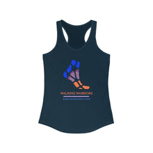 Load image into Gallery viewer, WALKING WARRIORS: Duo-Blend Racerback Tank: Blue/Orange (2 colors)
