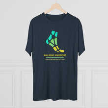 Load image into Gallery viewer, WALKING WARRIORS: Unisex Tri-Blend Tee: Teal/Yellow (5 colors)
