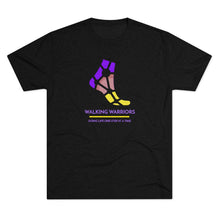Load image into Gallery viewer, WALKING WARRIORS: Unisex Tri-Blend Tee: Purple/Yellow (3 colors)
