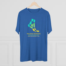 Load image into Gallery viewer, WALKING WARRIORS: Unisex Tri-Blend Tee: Teal/Yellow (5 colors)
