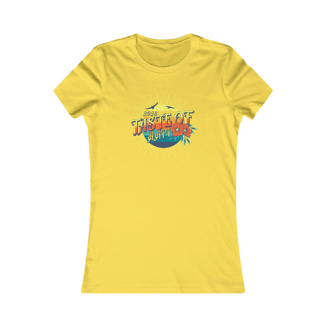 Taste of AAPI Sun and Flowers: Women's Bella & Canvas 100% Airlume Slim Fit Tee (Sizes S to 2XL)