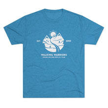 Load image into Gallery viewer, WALKING WARRIORS: Unisex Tri-Blend Tee with Light Logo (8 colors)
