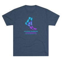 Load image into Gallery viewer, WALKING WARRIORS: Unisex Tri-Blend Tee: Blue/Purple (3 colors)
