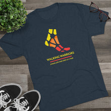 Load image into Gallery viewer, WALKING WARRIORS: Unisex Tri-Blend Tee: Yellow/Red (5 colors)
