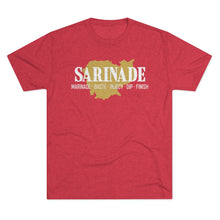 Load image into Gallery viewer, SARINADE: Gold with Red Star: Unisex Tri-Blend Tee (6 colors)
