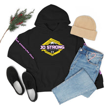 Load image into Gallery viewer, JO STRONG HOODIE: Iron Sharpens Iron (front, back, and sleeve designs)
