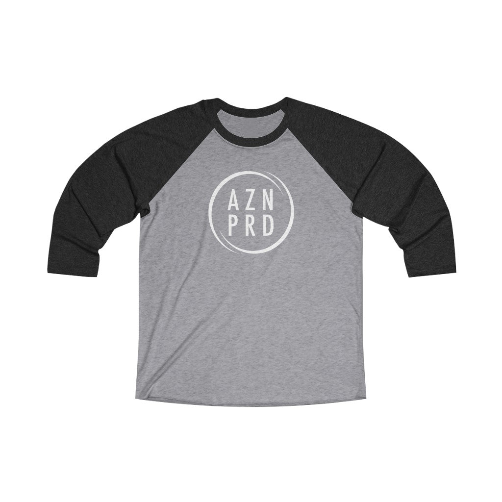 AZN PRD Unisex Super Soft Tri-Blend 3/4 Raglan Tee with White Logo