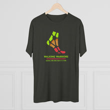 Load image into Gallery viewer, WALKING WARRIORS: Unisex Tri-Blend Tee: Green/Red (6 colors)
