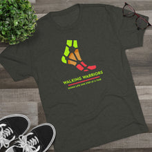 Load image into Gallery viewer, WALKING WARRIORS: Unisex Tri-Blend Tee: Green/Red (6 colors)
