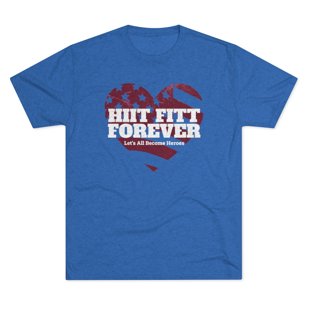 Limited Edition 4th of July HIIT FITT FOREVER Soft Tri-Blend Tee: Blue