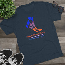 Load image into Gallery viewer, WALKING WARRIORS: Unisex Tri-Blend Tee: Blue/Orange (2 colors)
