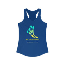 Load image into Gallery viewer, WALKING WARRIORS: Duo-Blend Racerback Tank: Teal/Yellow (3 colors)
