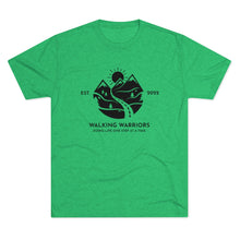 Load image into Gallery viewer, WALKING WARRIORS: Unisex Tri-Blend Tee with Dark Logo (7 colors)
