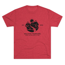 Load image into Gallery viewer, WALKING WARRIORS: Unisex Tri-Blend Tee with Dark Logo (7 colors)
